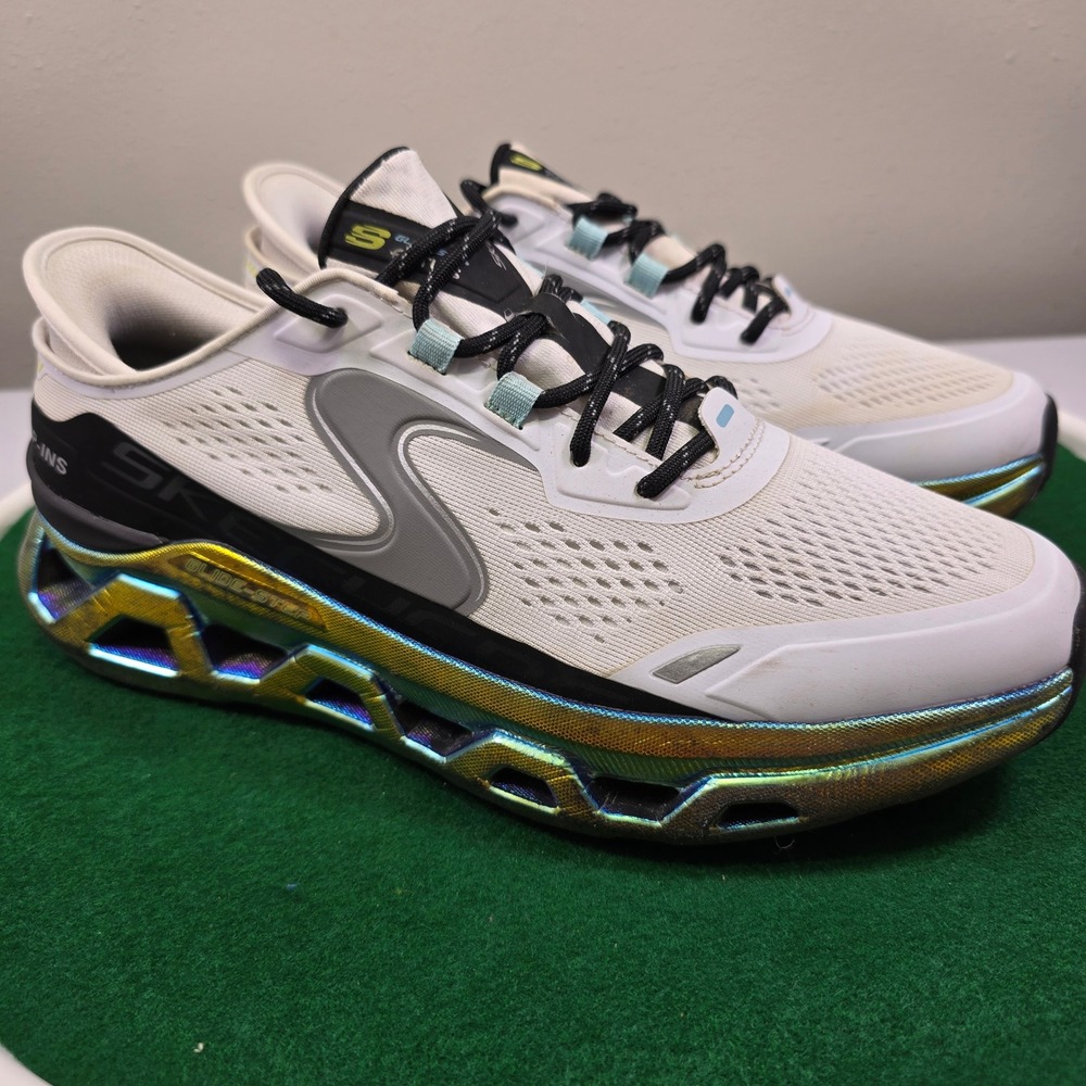 Skechers Slip-ins Glide-Step Altus Sneakers Mens 9 White Iridescent 232923 Mesh - Picture 9 of 14